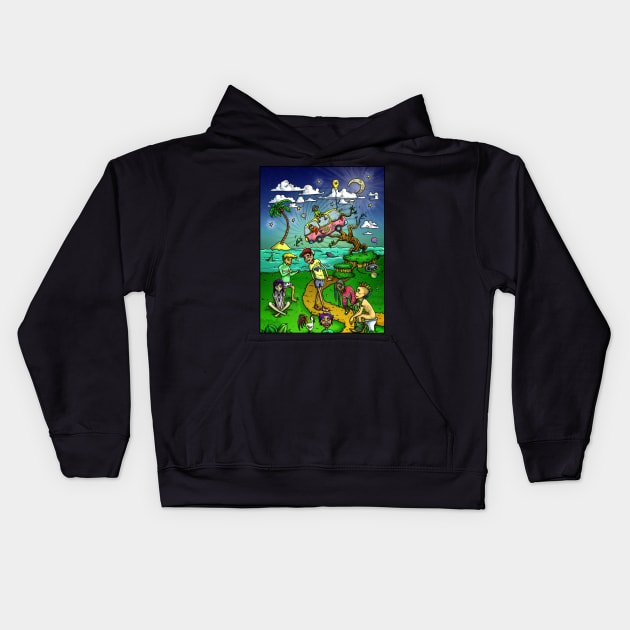 Zombie island Kids Hoodie by makarxart